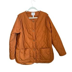 St John’s Bay Quilted Snap Button Jacket Lightweight Packable Shacket Wo…